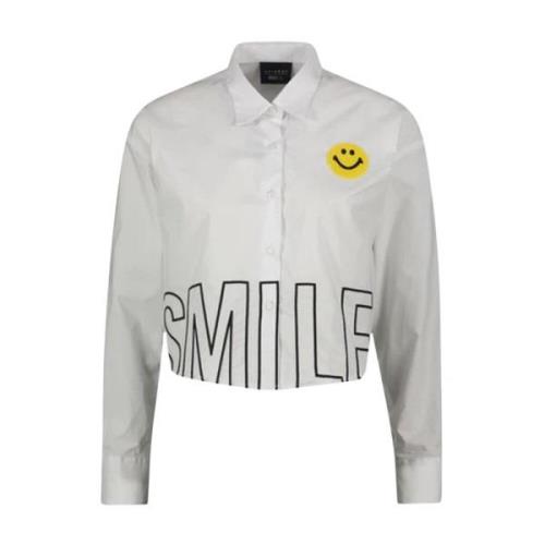 Hvid Skjorte med Smiley Logo