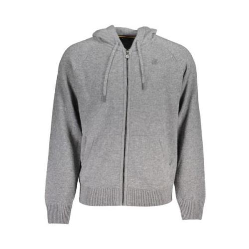 Grå Uld Hættetrøje Cardigan Sweater