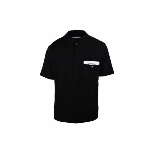 Sort Polo Shirt med Logo Patch