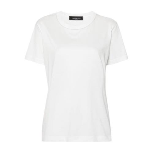 Hvid Bomuld Jersey T-shirt med Perledetaljer