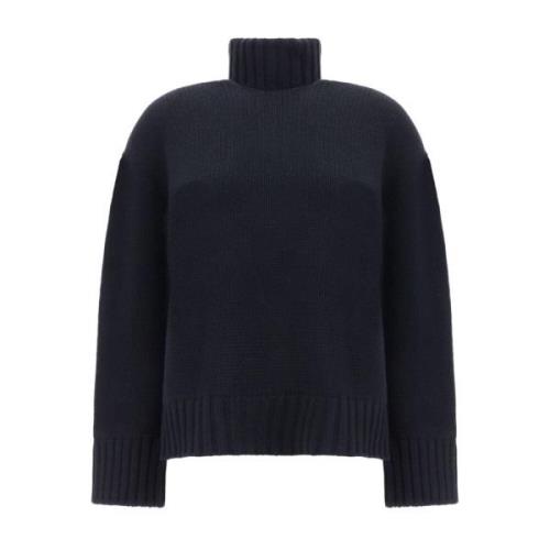 Sort Ribstrikket Sweater