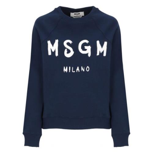 Blå Bomulds Sweatshirt med Logo