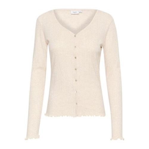 Grå Melange Cardigan Top