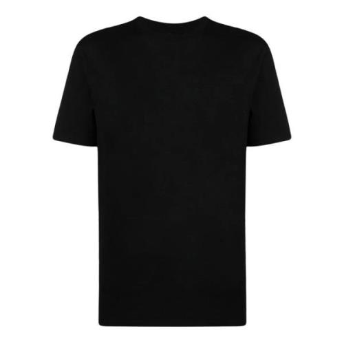 Sort Bomulds T-shirt med Logo Print