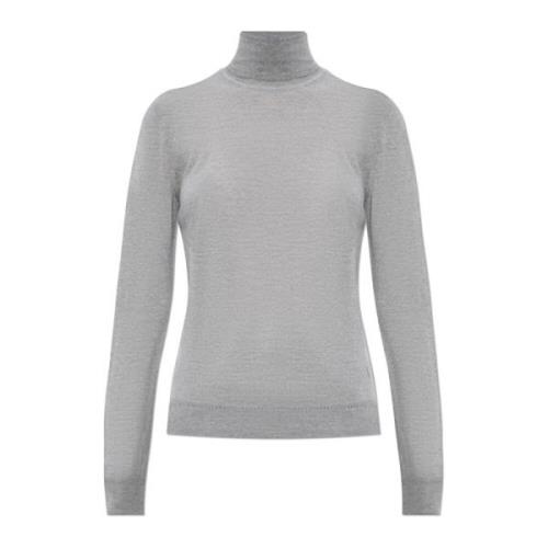 Uld turtleneck med broderet logo