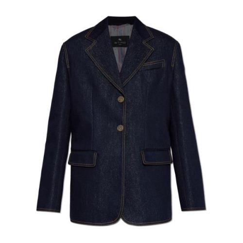 Løstsiddende denim blazer