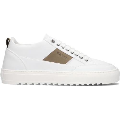 Sporty Hvide Læder Sneakers