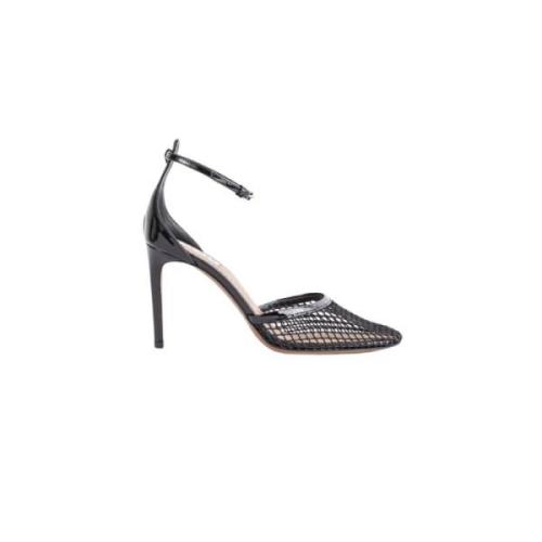 Sort Fishnet High-Heeled Pumps