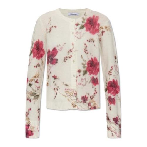 Cardigan med blomstermotiv