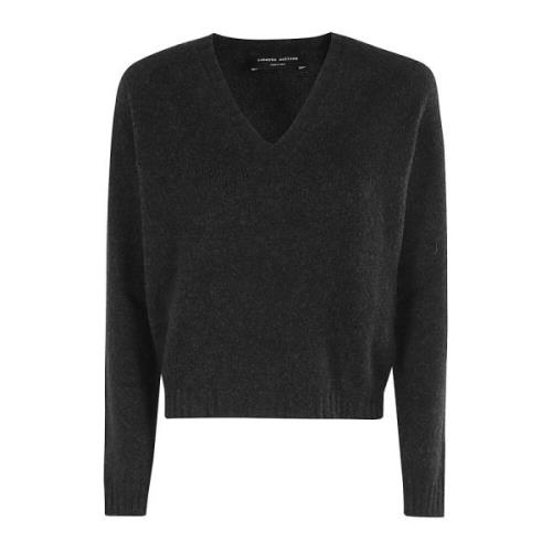 V-hals sweater i uldblanding