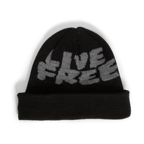 Sort Strik Hue med Live Free Jacquard