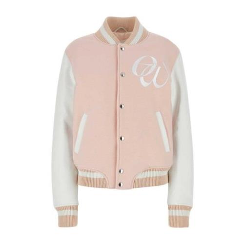 Pink Wool Blend Bomber Jacket