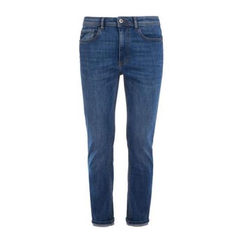 Blå Komfort Denim Jeans Fem-Lomme Stil