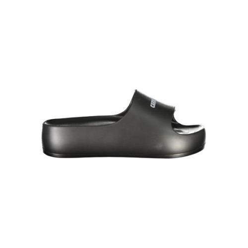 Sort Polyethylen Sandal med Plateau