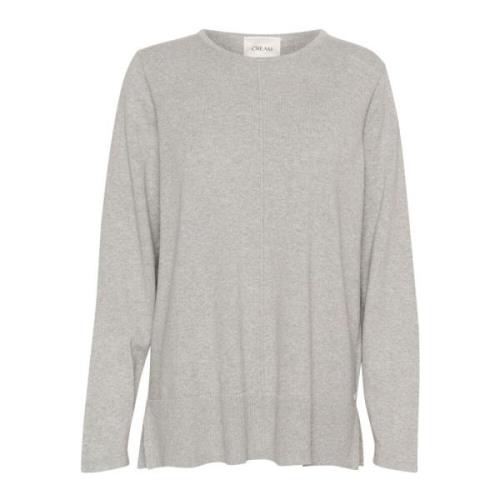 Grå Melange Strik Pullover Sweater