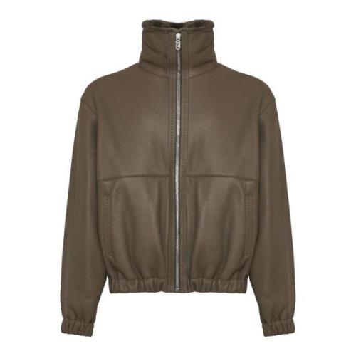 Shearling Læder Blouson Jakke