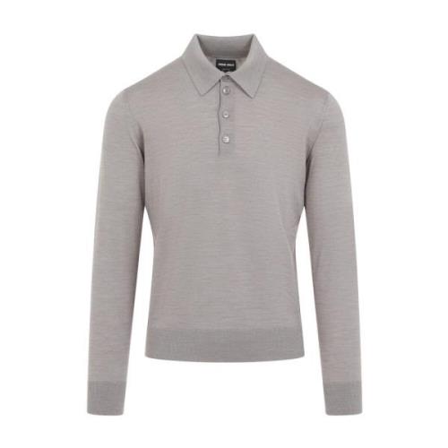 Grå Uld Polo Krave Sweater