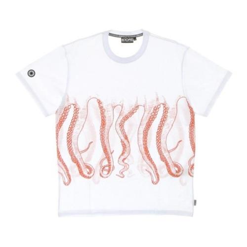 Hvid Herre Tee med Octopus Logo