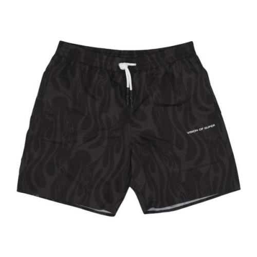 Flames Badeshorts Sort