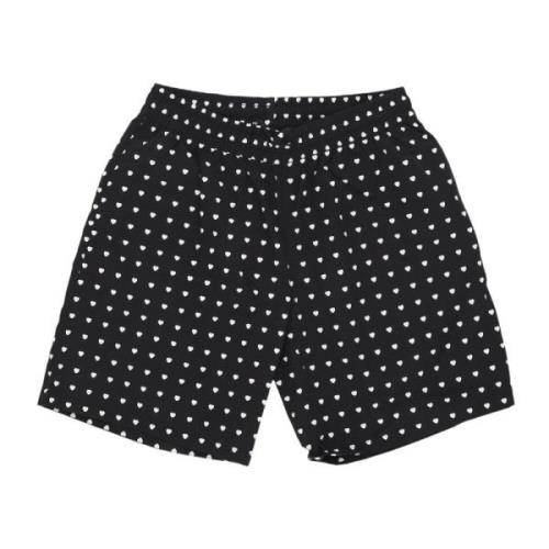 Heart Shorts Sort/Hvid Letvægts Nylon