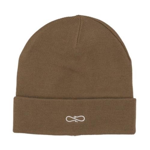 Logo Beanie Brun Strækbart Stof