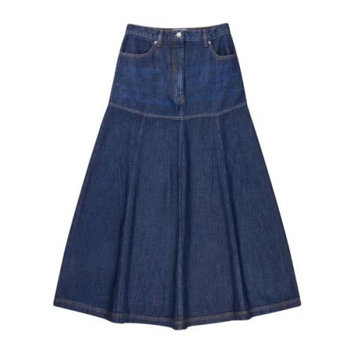 Denim Flare Nederdel Indigo