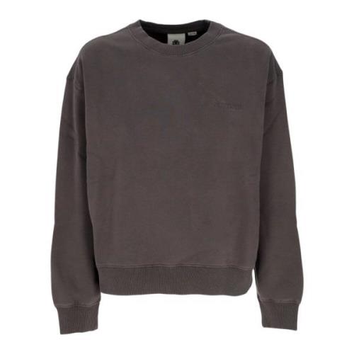 Sort Crewneck Sweatshirt med Logo Broderi