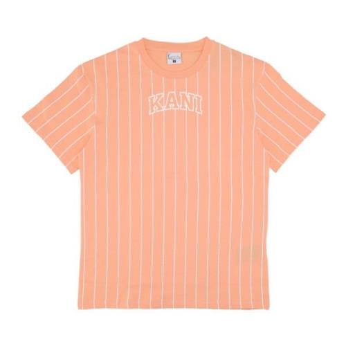 Pinstripe Tee Apricot/Hvid Kortærmet T-shirt