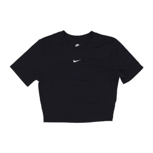 Sort Slim-fit Crop Tee med Swoosh