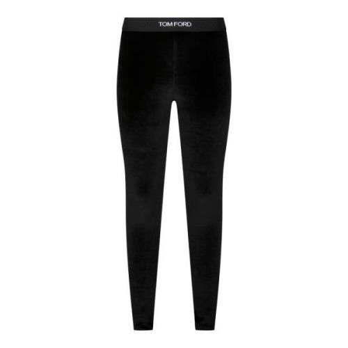 Sort Lustrøse Velour Leggings