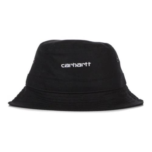 Script Bucket Hat Sort/Hvid