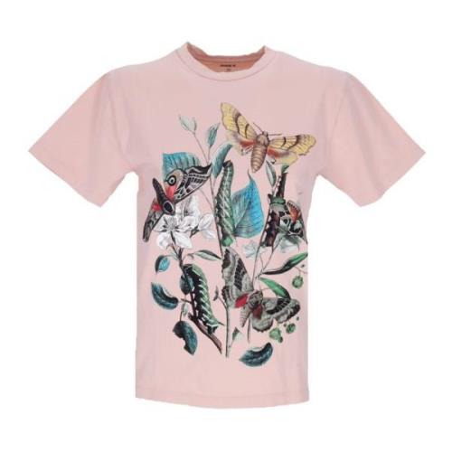 Pink Clay Moths Print Tee Women