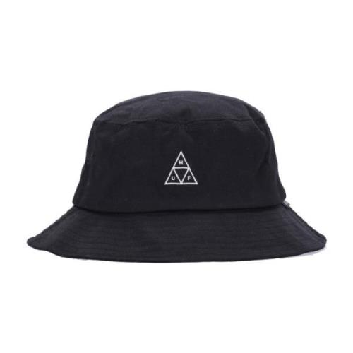 Sort Bucket Hat med Broderet Logo