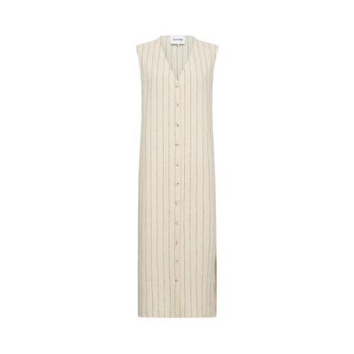 Creme Pinstripe Guddi Lang Jakke/Kjole