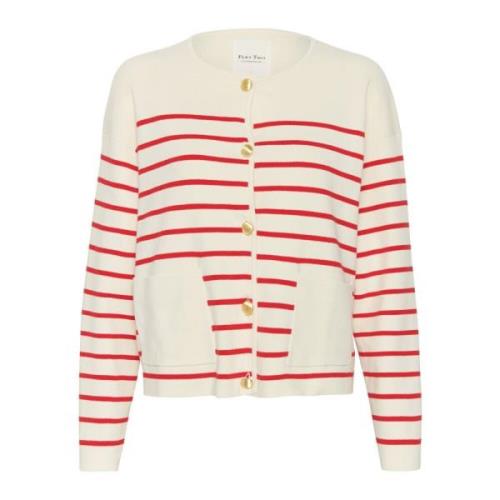 Stribet Cardigan med Knapper