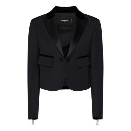 Sort Ballerina Blazer med Tylindsats