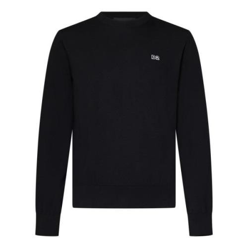 Sort Crew Neck Logo Sweatshirt