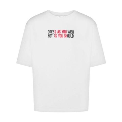 Slogan Print Logo Crew Neck T-shirt