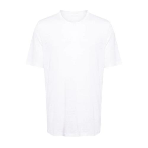 Linned Crew Neck T-shirt Sort Hvid