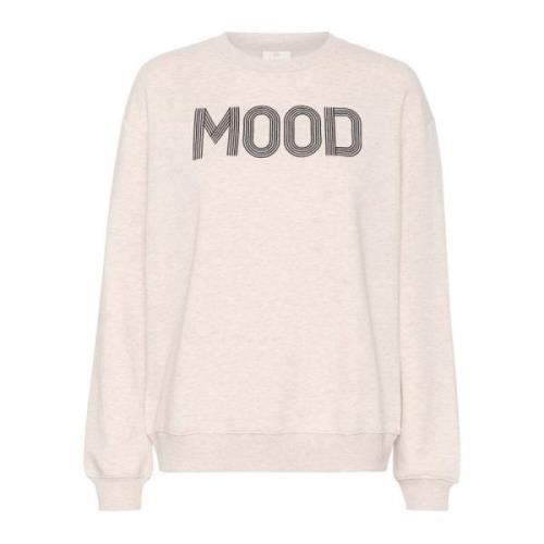 Cool Print Sweatshirt Feather Gray Melange