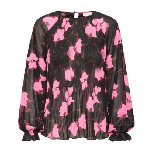 Feminin Bluse med Cut Out Flower