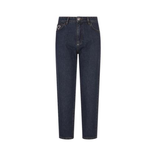 Dyb Havblå Mom Fit Jeans