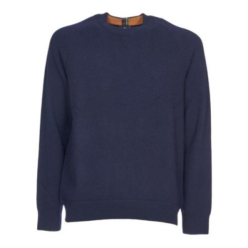 Blå Uld Crew Neck Sweater