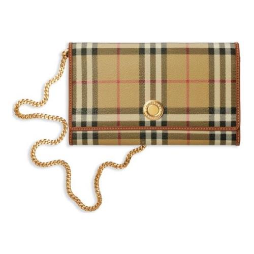 Beige Skuldertaske med Lommer