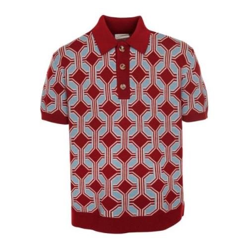 Geometrisk Strikket Polo