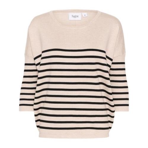 Stribet Oversized Pullover Sweater