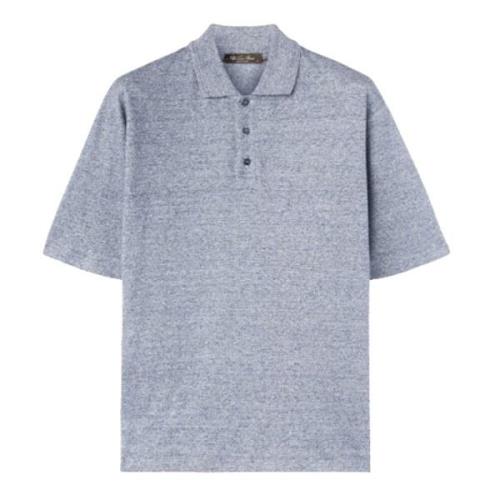 Blå Oversized Polo T-shirt Bomuld Tee