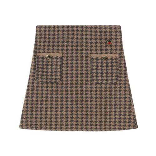 Dogtooth Jacquard Uld Nederdel