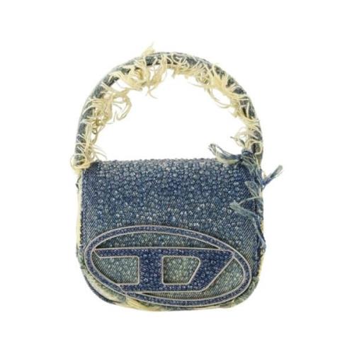 Denim Skuldertaske med Rhinestones