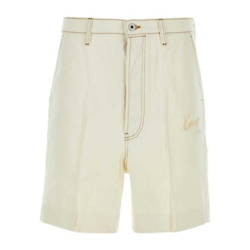 Ivory Denim Bermuda Shorts